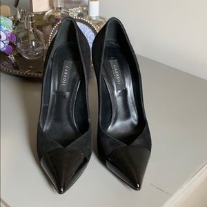 Casadei black suede Blade Pumps